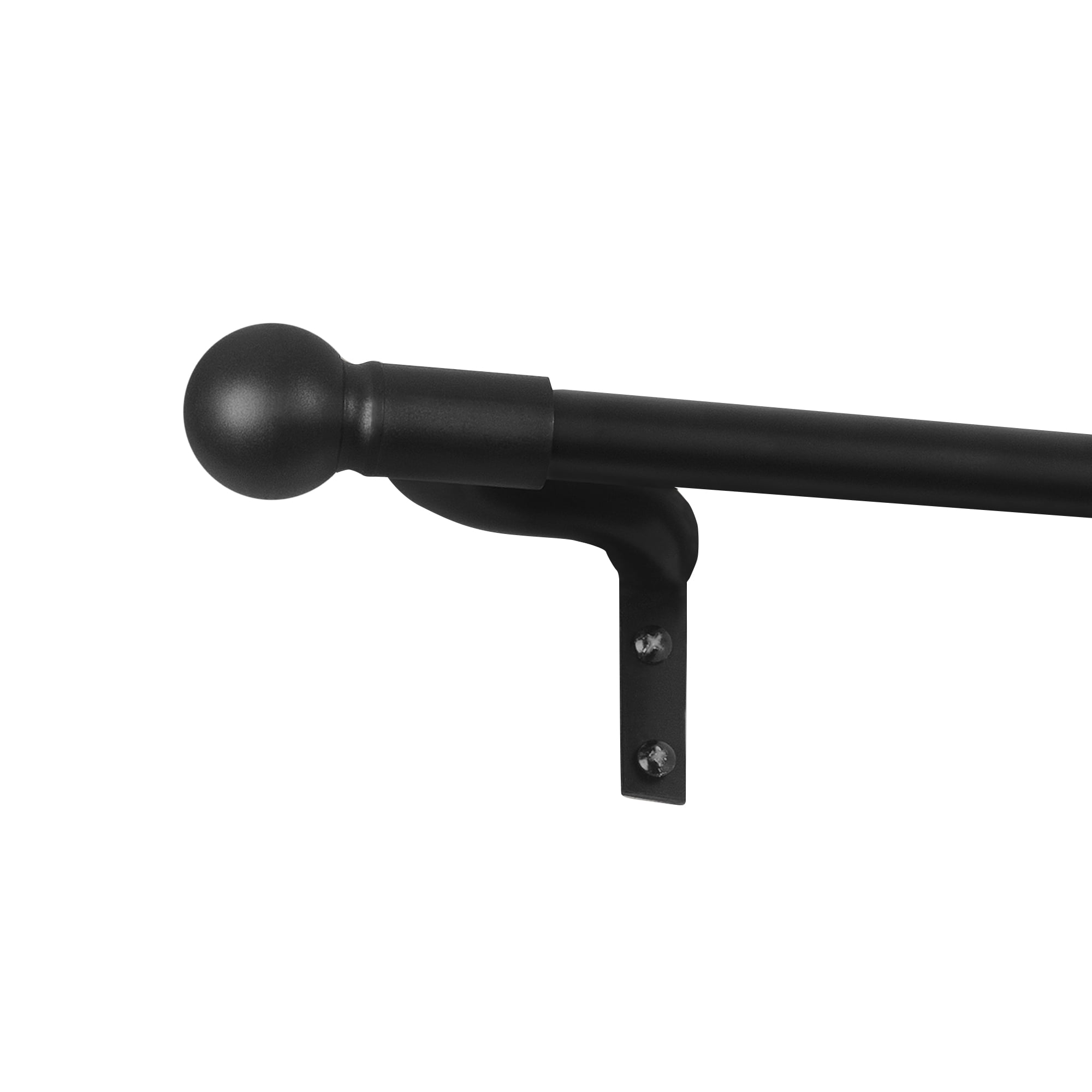 Zenna Home Smart Rods 18" - 48" Adjustable Wall Mount Café Window Curtain Rod, Easy Install, Black