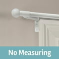thumbnail image 1 of Zenna Home Smart Rods 18" - 48" Adjustable Wall Mount Café Window Curtain Rod, Easy Install, White, 1 of 7