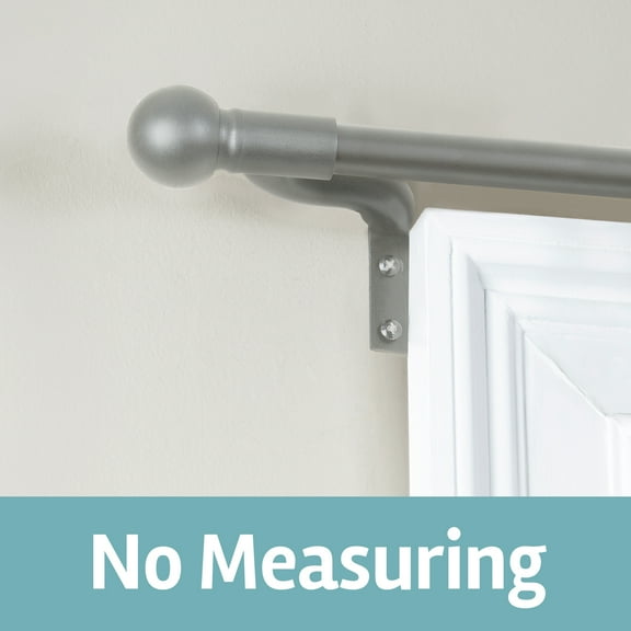 Zenna Home Smart Rods 48" - 120" Adjustable Wall Mount Caf Window Curtain Rod, Brushed Nickel