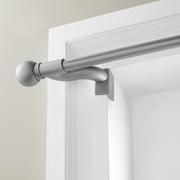 Zenna Home Smart Rods Adjustable Tension Single Curtain Rod, 28-48, Brushed Nickel