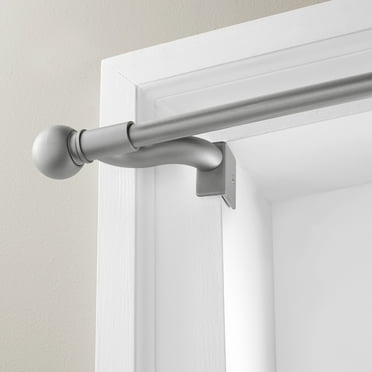 Zenna Home Smart Rods Adjustable Tension Single Curtain Rod, 48" - 84", Brushed Nickel