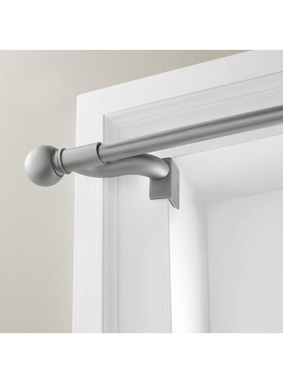 Zenna Home Smart Rods Adjustable Tension Single Curtain Rod, 48" - 84", Brushed Nickel