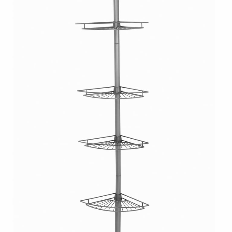Zenith Products Tension Mount Steel Shower Pole Caddy In Satin Nickel, Bath  Accessories, Household