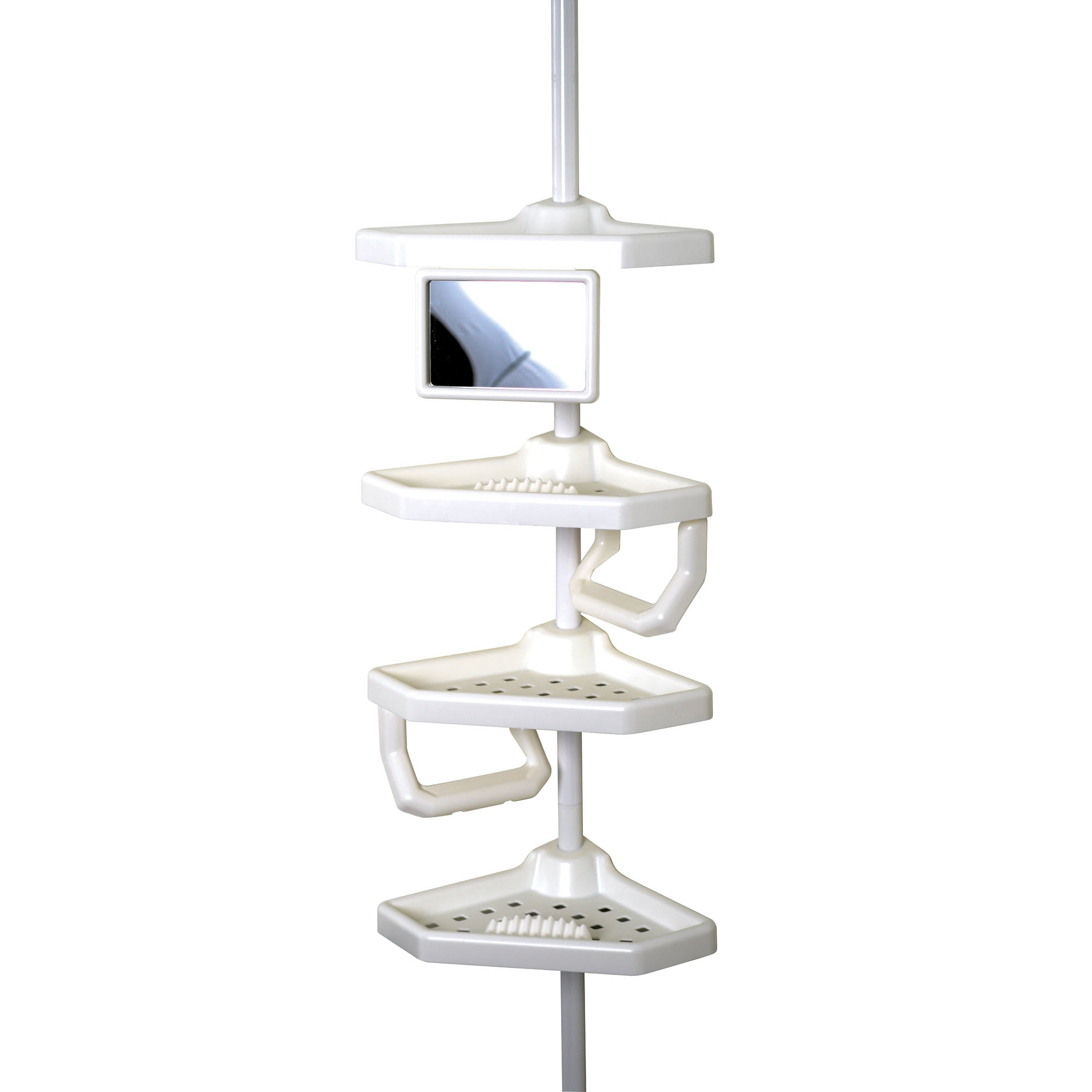 Zenna Home Tension Corner Pole Caddy, White