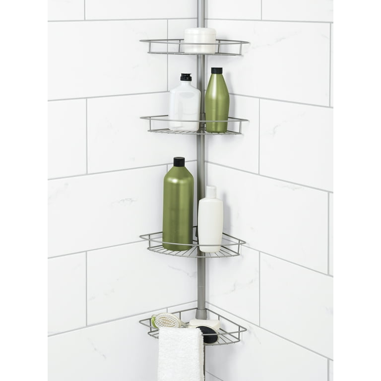 Zenna Home® Satin Nickel Corner Shower Tension Pole Caddy at Menards®