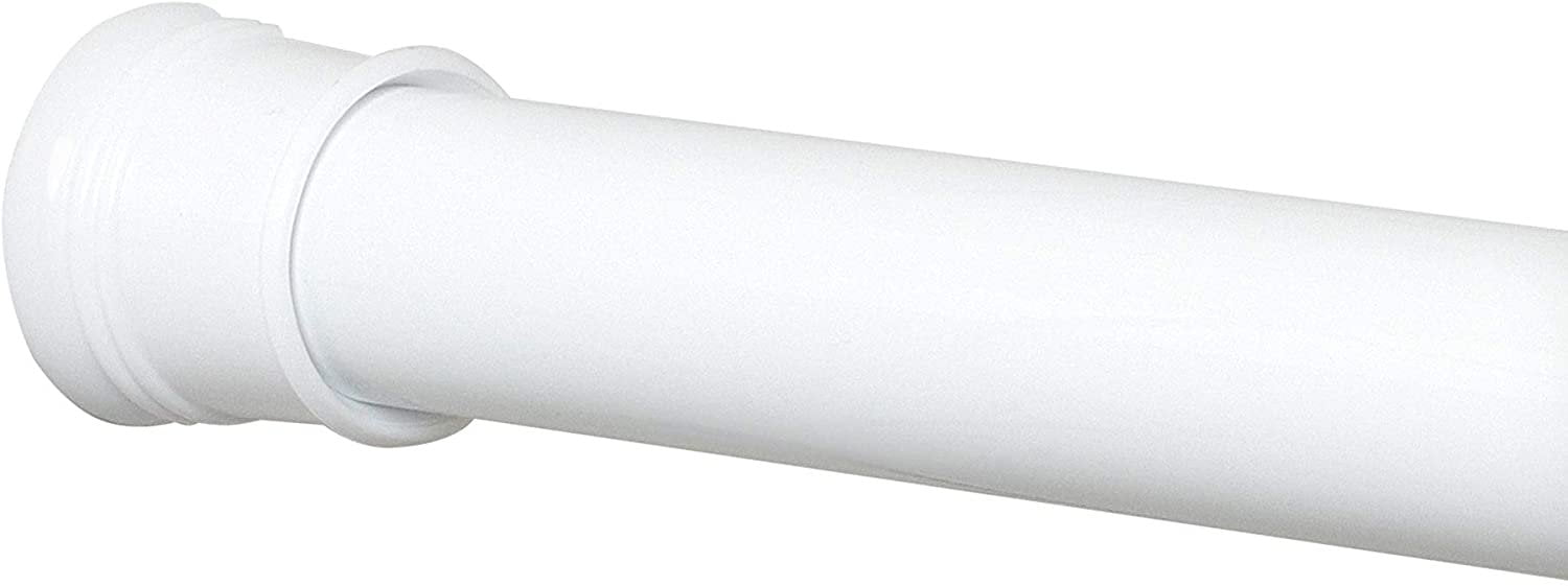 Adjustable White Steel Tension Shower Curtain Rod