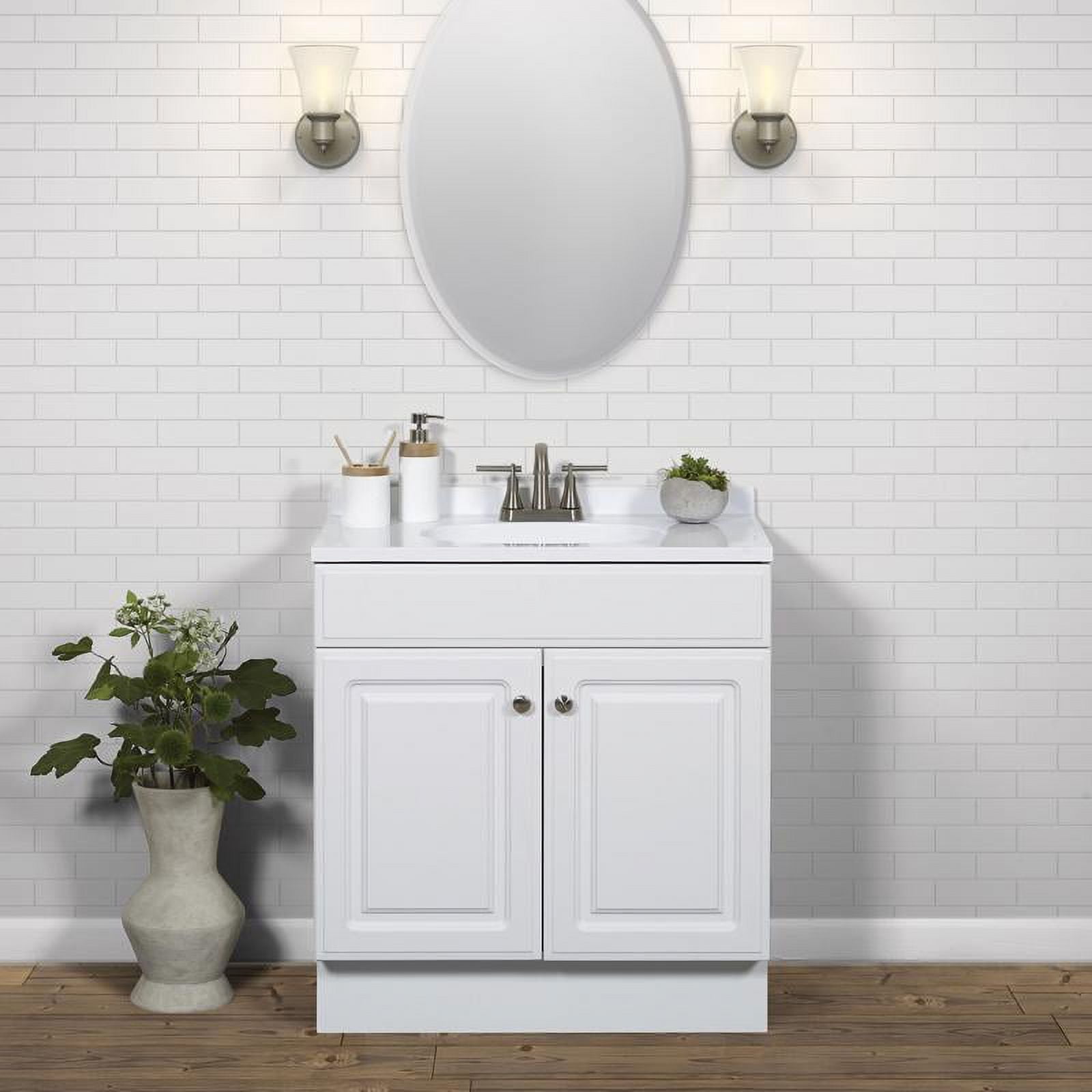 Zenna Home 30" White Laminated Engineered Wood Vanity Combo