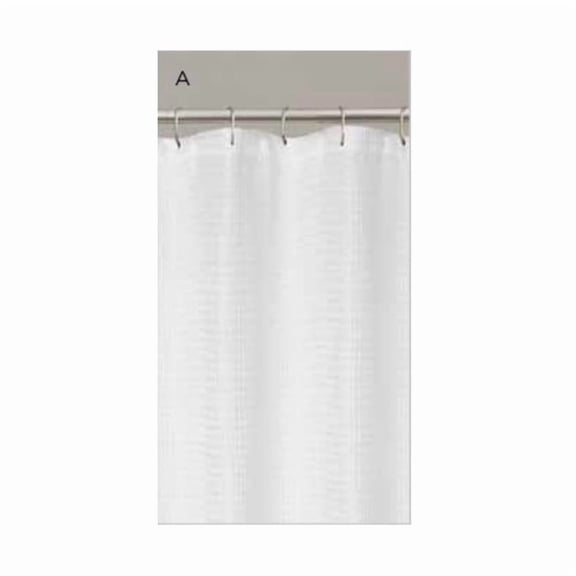 Zenith Home CFRWAFWWL 70 x 72 in. Waffle Fabric Shower Curtain, White