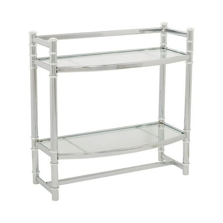 Zenna Home Wall Shelf, in Chrome, with Tempered Glass Shelves