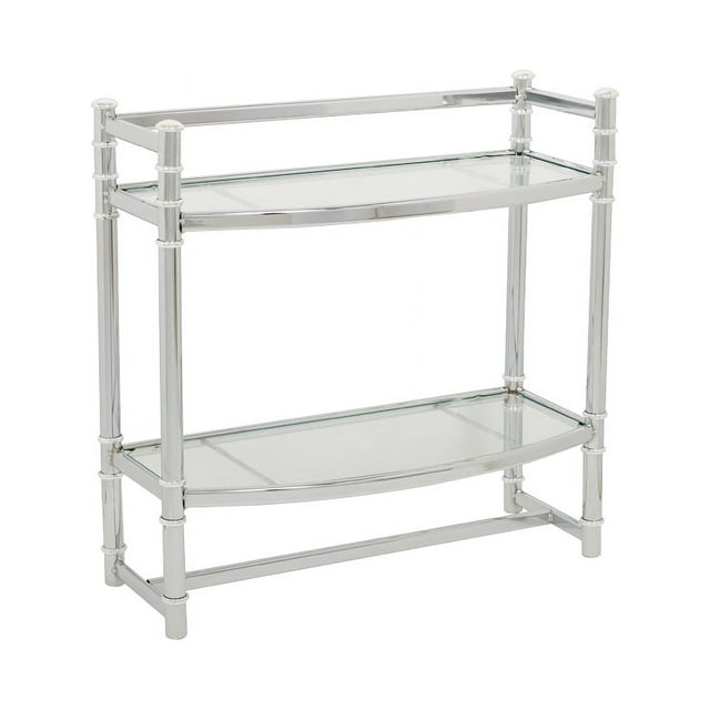 Zenna Home Wall Shelf, in Chrome, with Tempered Glass Shelves
