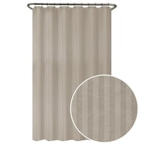 Zenna Home Waterproof Fabric Shower Curtain or Liner, 70" x 72", Striped Linen