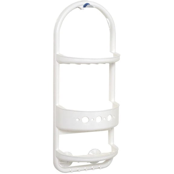 Zenna Home Zenith 26.38 in. H x 5.5 in. W x 10.25 in. L Frosted White Shower Caddy