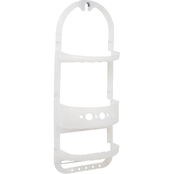 Zenna Home Zenith 26.38 in. H x 5.5 in. W x 10.25 in. L Frosted White Shower Caddy