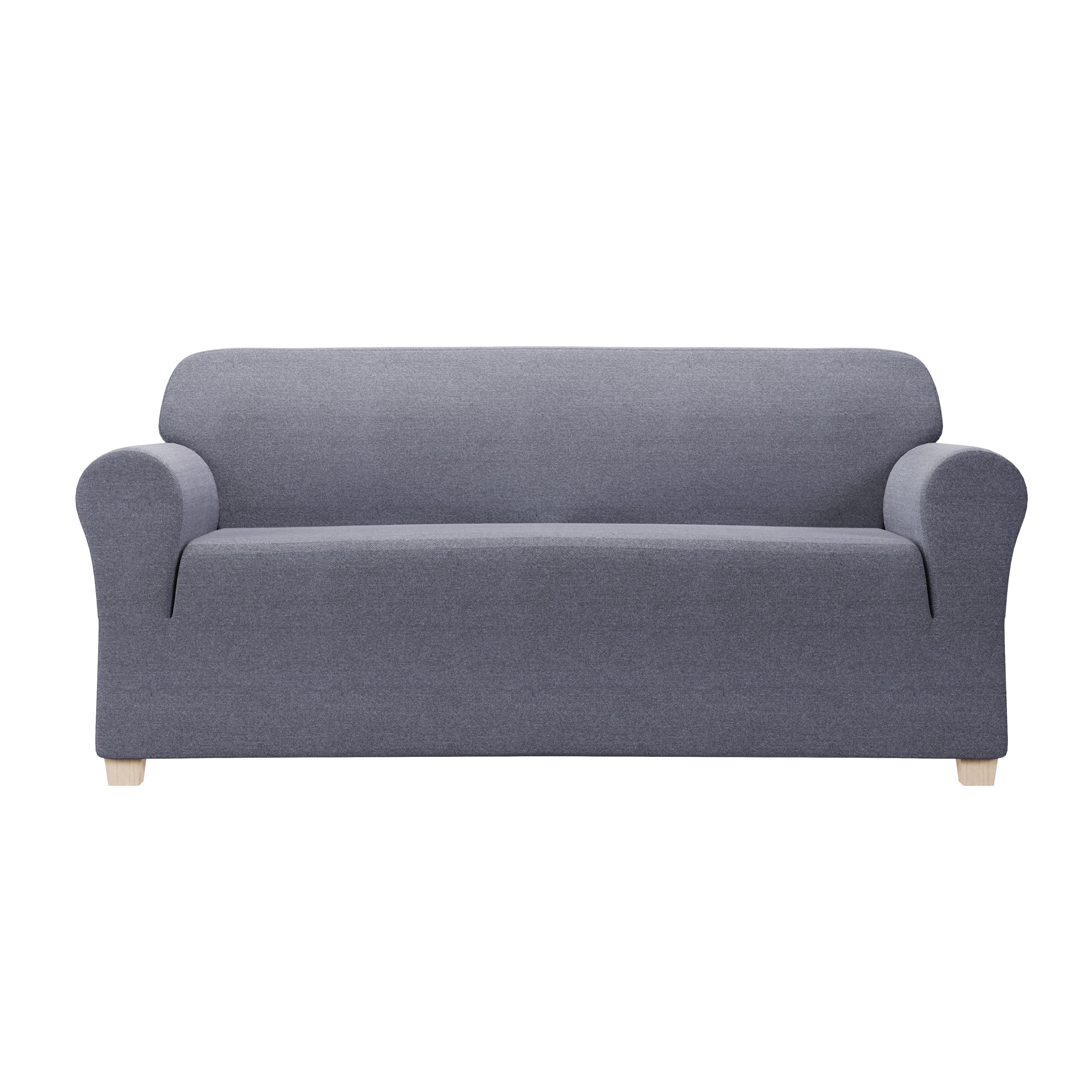 Dark Blue Heather Stretchable Recycled Cotton Sofa Slipcover