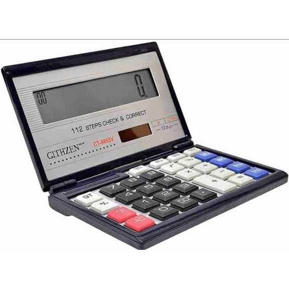 Zennix Presents A 12-digit Large Display Folding Calculator, Equipped With Dual Power Optionssolar And Aaa Batteries. Ideal For Business, Office, Or Student Use