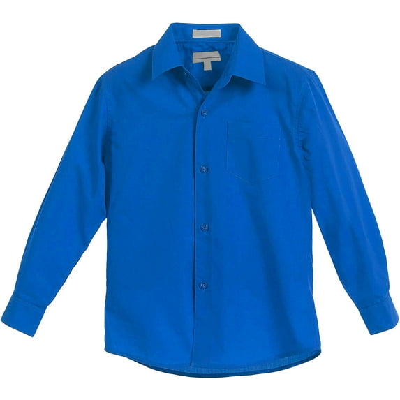 Zennyo Signature Boys Regular Fit Long Sleeve Standard Cuff Pocket Dress Shirt