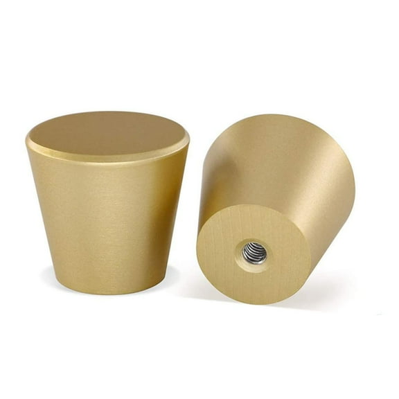 Zeno 1 in. (25 mm) Brushed Solid Brass Gold Round Cabinet Knob (10-Pack)