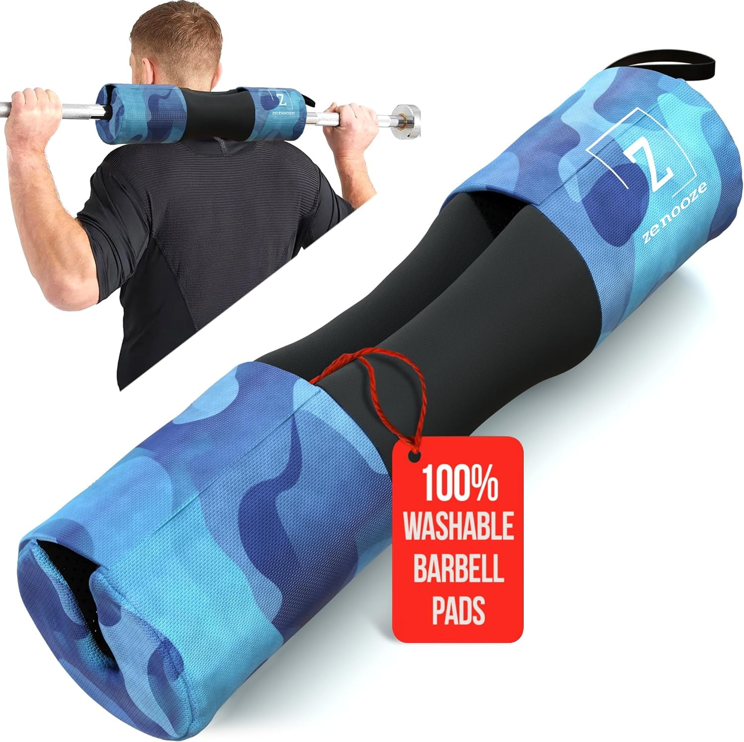 Zenooze Exercise Barbell Pad NonSlip Washable Gym Bar Pad for Hip