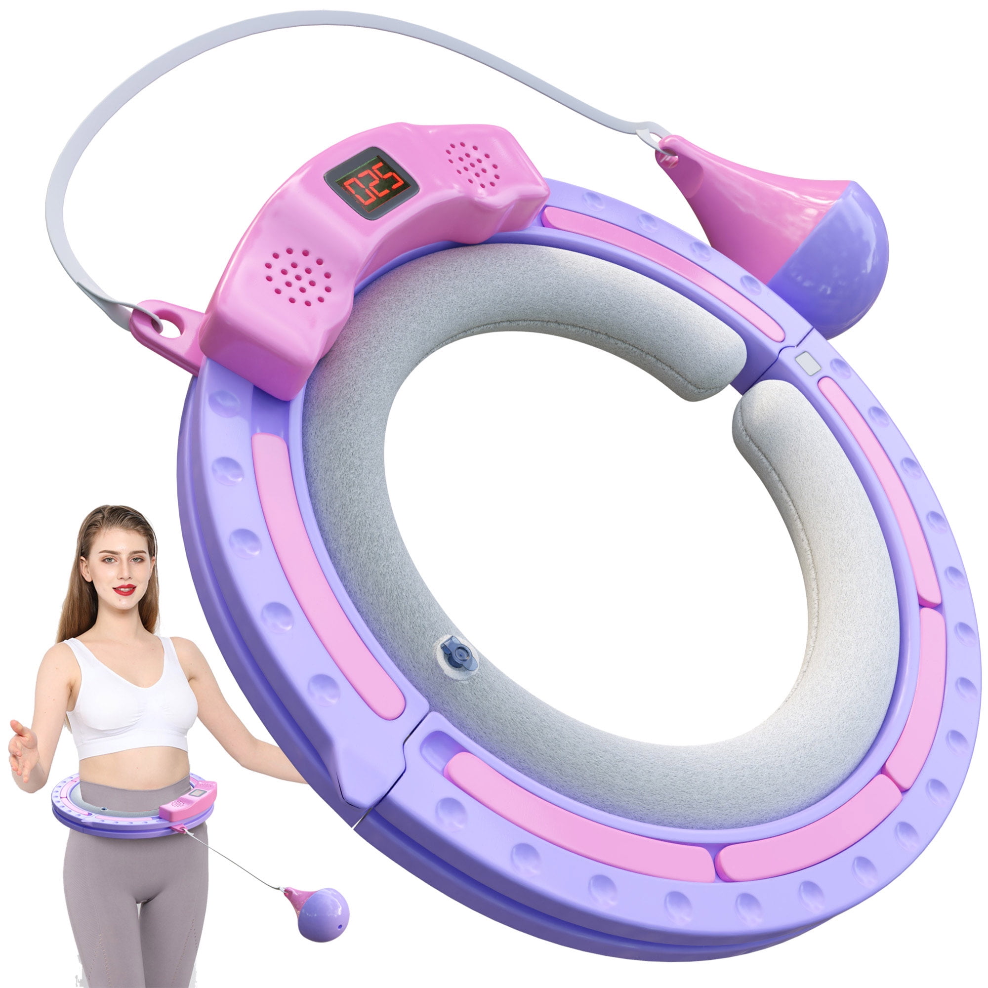 Zenmarkt Smart Weighted Hula Hoop for Adults - 8 Section Detachable  Exercise Hula Hoop for Women, Soft Padded Exercise Hoop, Portable and  Adjustable