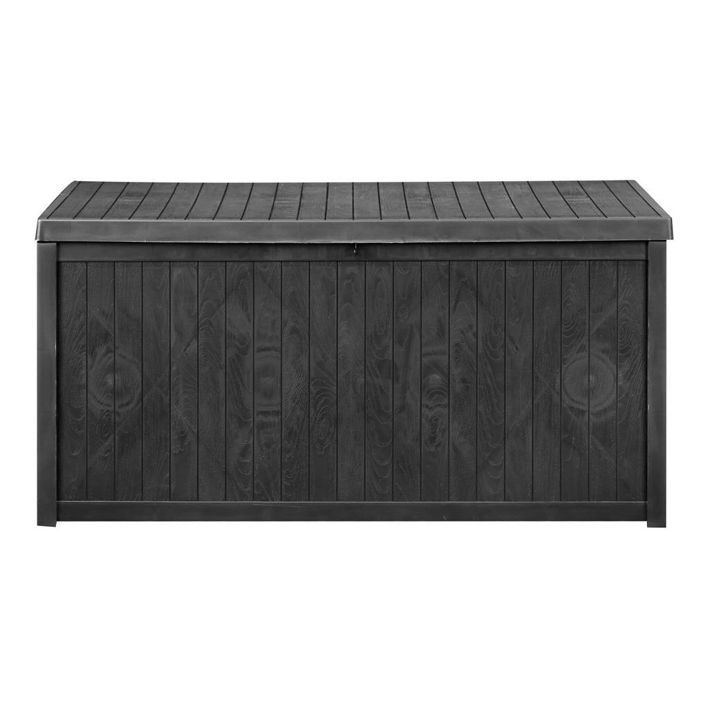 Zenova 113/52 Gallon Deck Box Outdoor Storage Box Bench Black 113