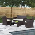 thumbnail image 1 of Zenova Outdoor Furniture Set 4 Pieces Wicker Rattan Sofa  Waterproof - 47*30 Beige, 1 of 5