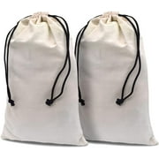 Zenpac- Fabric Beige Duster Bags with Drawstring Closure 2 Pack 12.5x20.5