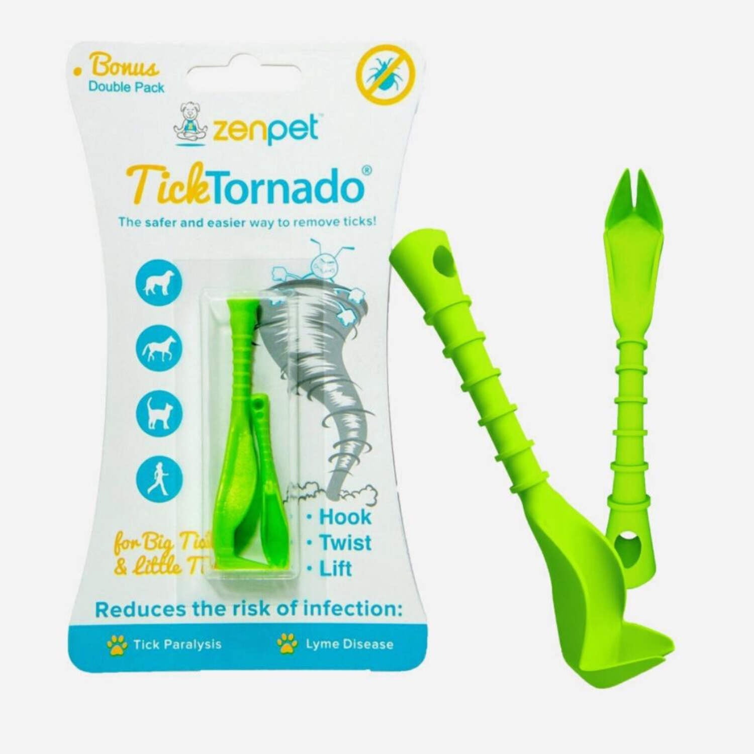 Zenpet, Tick Tornado Tick Removal Tool, UPC 683615359260, Green