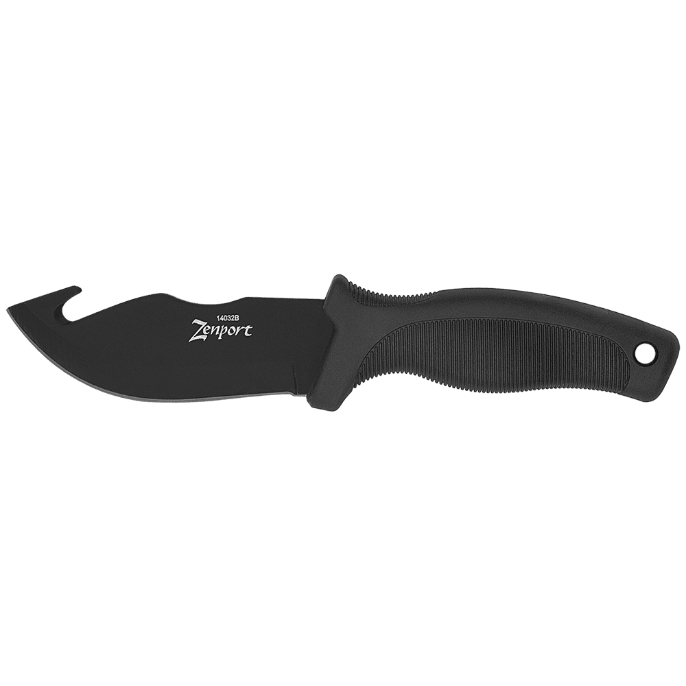 Zenport 14032B Skinner Knife with Sheath - 9-Inch, 4.2 Inch Stainless Steel Blade, Black - 3 Pack