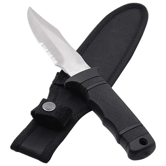 Zenport 14096 SEAL PUP Knife with Sheath, 4.75 Inch Stainless Steel Blade, Black