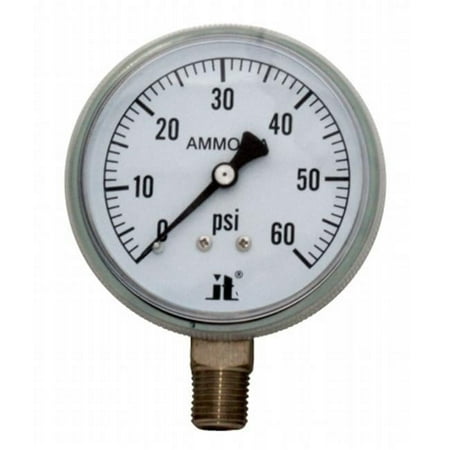 Zenport APG60-10PK Ammonia Gas Pressure Gauge 0-60 Psi- Box of 10