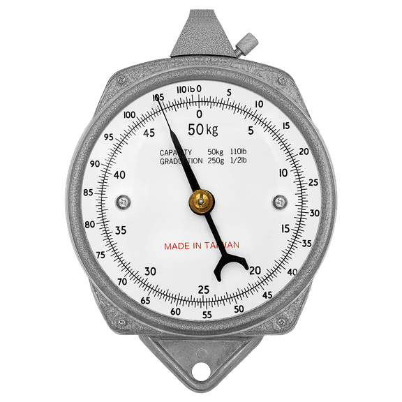 Zenport AZDH100 Hanging Mechanical Dial Scale, 100-Pound, Silver