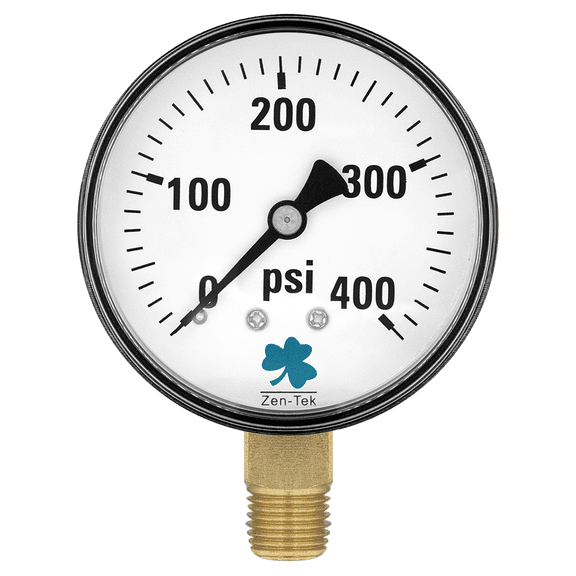 Zenport DPG400 Dry Air Pressure Gauge, 400 PSI, Silver