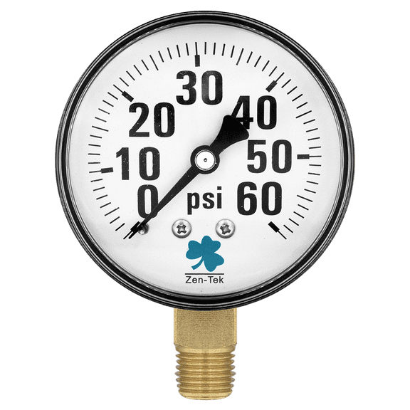 Zenport DPG60 Dry Air Pressure Gauge, 60 PSI - 3 Pack