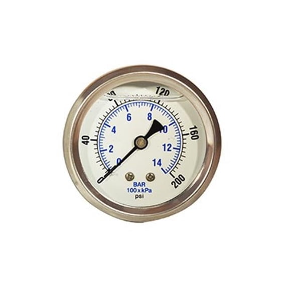 Zenport Industries BLPG200-10PK 200 PSI Back Mount Liquid Gauge - Pack of 10