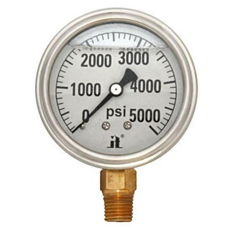 Zenport LPG5000 PRESSURE GAUGES - 63mm Glycerin 'Liquid' Filled Pressure Gauges, 0 - 5000 psi