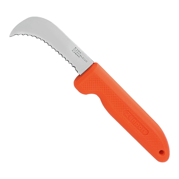 Zenport K104-O Harvest Utility Knife, 3 Inch Stainless Steel Blade, Orange - 12 Pack