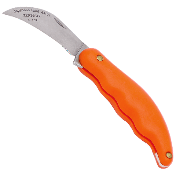 Zenport K107 Folding Horticulture Knife, 3.5 Inch Stainless Steel Blade, Orange - 3 Pack