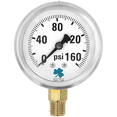 thumbnail image 1 of Zenport LPG160 Glycerin Liquid Filled Pressure Gauge, 160 PSI, Silver - 10 Pack, 1 of 5