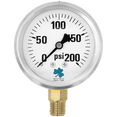 thumbnail image 1 of Zenport LPG200 Glycerin Liquid Filled Pressure Gauge, 200 PSI - 10 Pack, 1 of 5