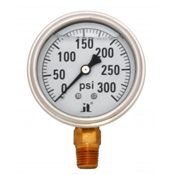 Zenport Liquid Filled Pressure Gauge 0-300 Psi, Box of 10