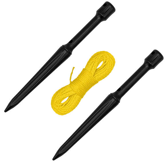 Zenport GA711 Planting Line Stake Holder Set and 50-foot Nylon Cord, Black/Yellow