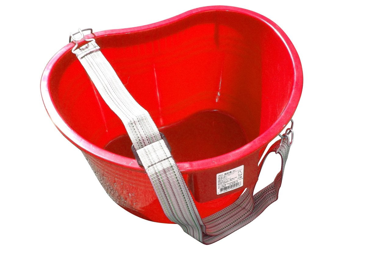 Zenport Red Plastic Kidney Shaped Picking Pail AG430R Bucket with Strap 22 Quart