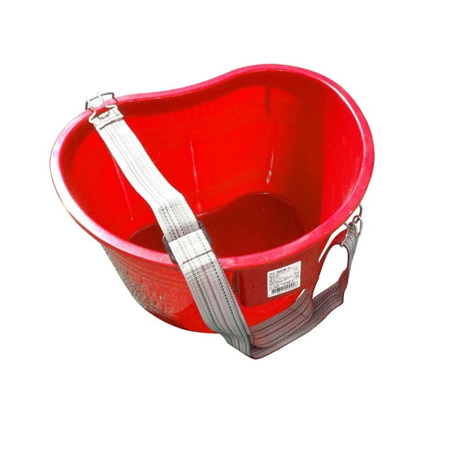 Zenport Red Plastic Kidney Shaped Picking Pail AG430R Bucket with Strap 22 Quart