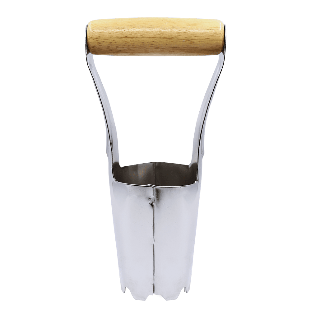 Zenport Stainless Steel Bulb Planter with Wooden Handle