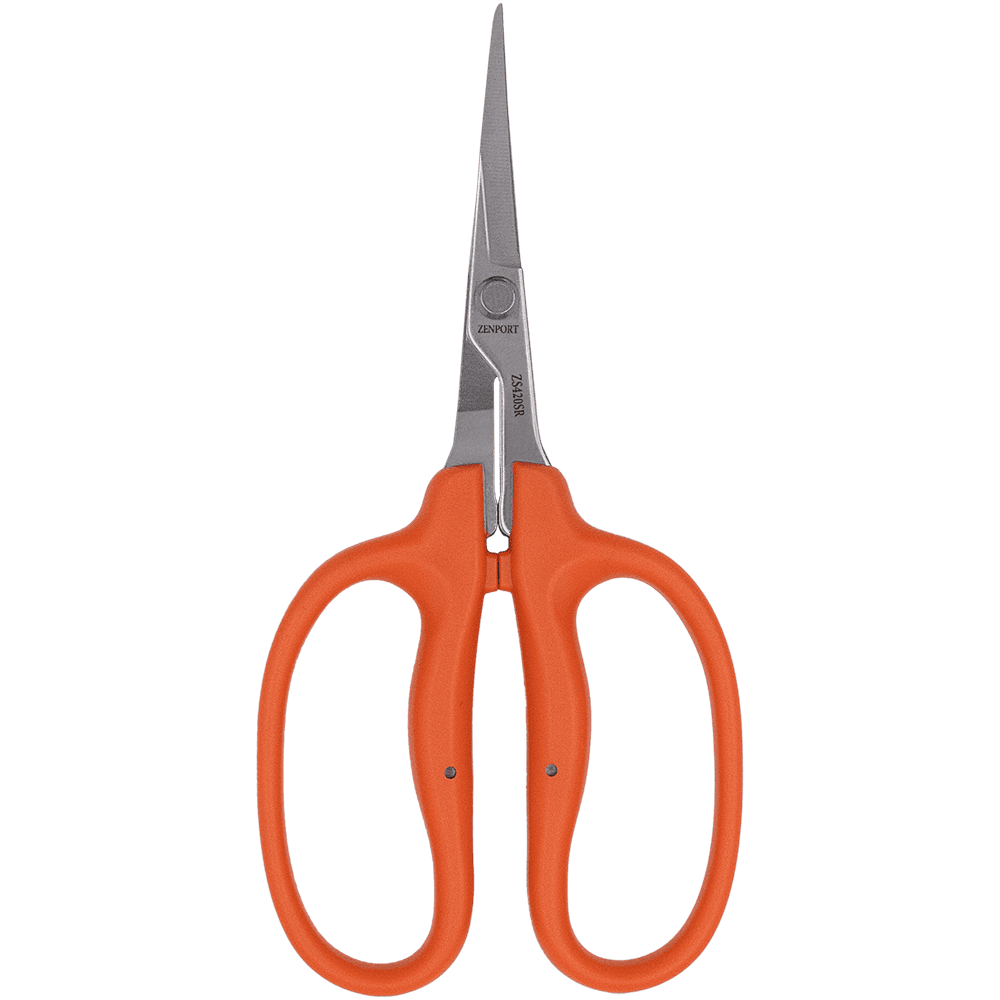 Zenport ZS420SR Fluorine Coated Curved Zen Masa Scissors, 1.4 Inch Stainless Steel Blades, Red