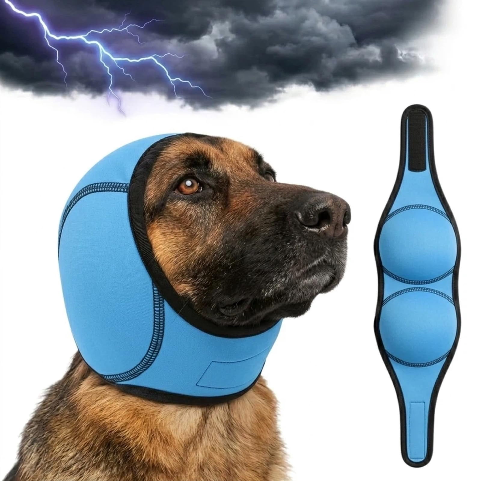 Zenpup Noise Cancelling Ear Wrap, No Flap Ear Wrap for Dogs, Waterproof Dog Head Wrap