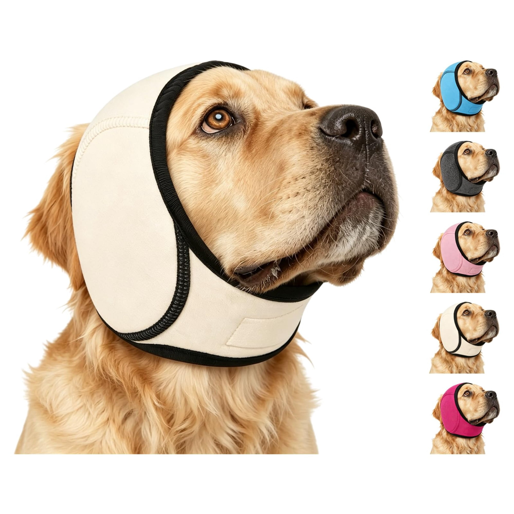 Zenpup Noise Cancelling Ear Wrap for Dogs, Soft Dog Ear Wrap with Adjustable Chin Strap for Fireworks, Thunder, Vacuum, Grooming and Travel