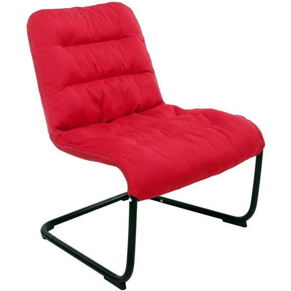 Zenree Durable Metal Modern Chair with Soft Comfortable Cushion, Red - Ideal for Teens, Reading, Home, Living Room, Apartment, College, Leisure, Bedroom, Dorm, or Accent Chair