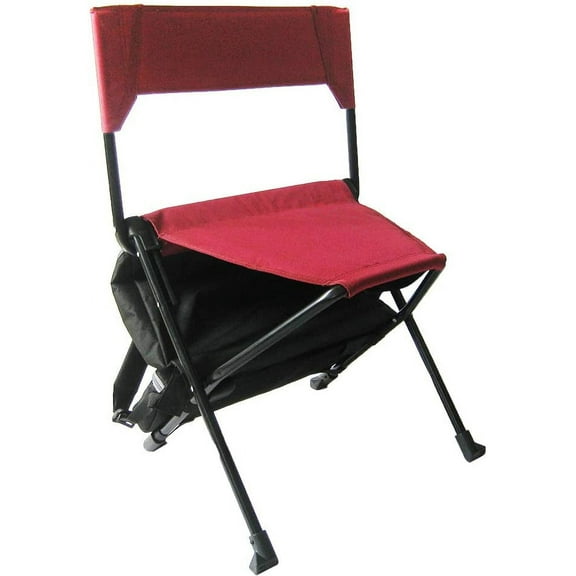 Zenree Portable Durable Folding Backpack Chair, Red - Ideal for Camping, Sporting Events, Outdoor Recreation - Use for Reading, Lounging, or Campfire