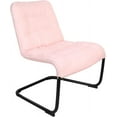 thumbnail image 1 of Zenree Upholstered Durable Metal Modern Chair with Soft Cushion, Pink - Ideal for Bedrooms, Living Rooms, Dorms, Indoor Spaces, Accent and Lounging, 1 of 8